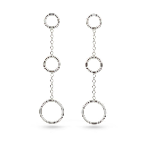 Silver Circle Threader Earrings