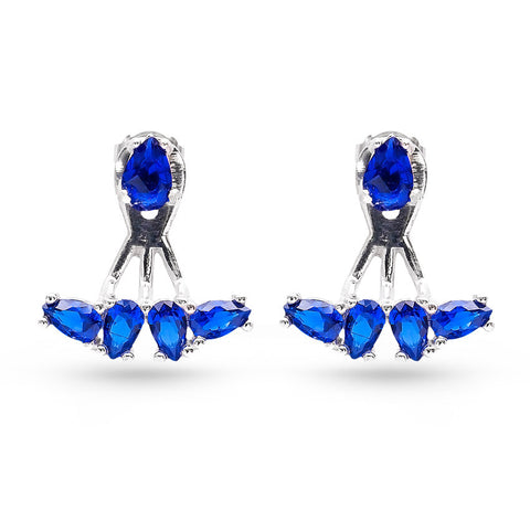 Shades Of Blue Swarovski Crystal Ear Jackets