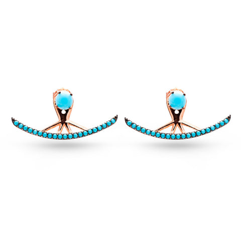Aquamarine Swarovski Crystal Ear Jackets
