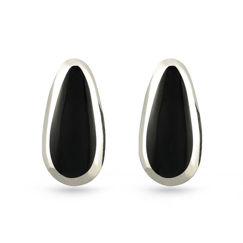 Black Resin Stud Earrings
