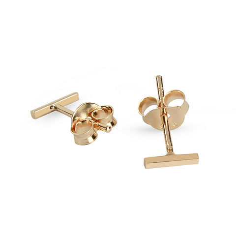 Rose Gold Bar Stud Earrings