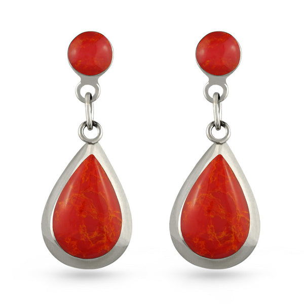 Red Resin Drop Earrings