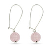 Sterling Silver Drop Earrings Rose Quartz Ball