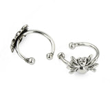 Sterling Silver Spider Oxidised Wrap Cuff Earrings No Piercing
