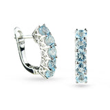 Sky Blue Topaz Sterling Silver Hoop-Style Earrings Huggies