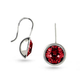 Ruby Red Bella Swarovski Crystal Sterling Silver Drop Earrings No.2