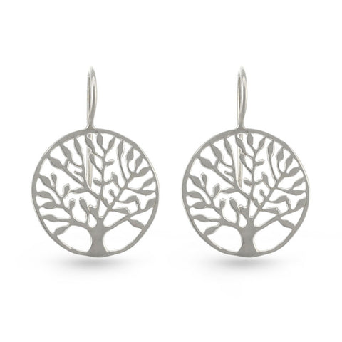 Tree Of Life Red Coral Drop Earrings
