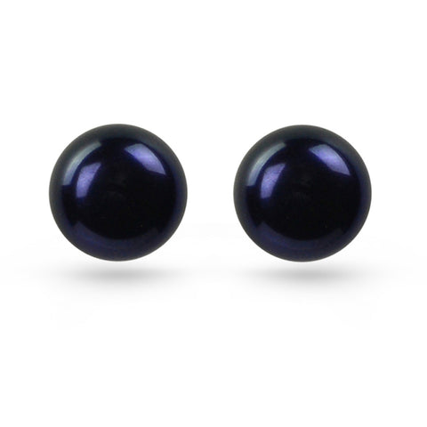 Black Pearl Stud Earrings (8mm)