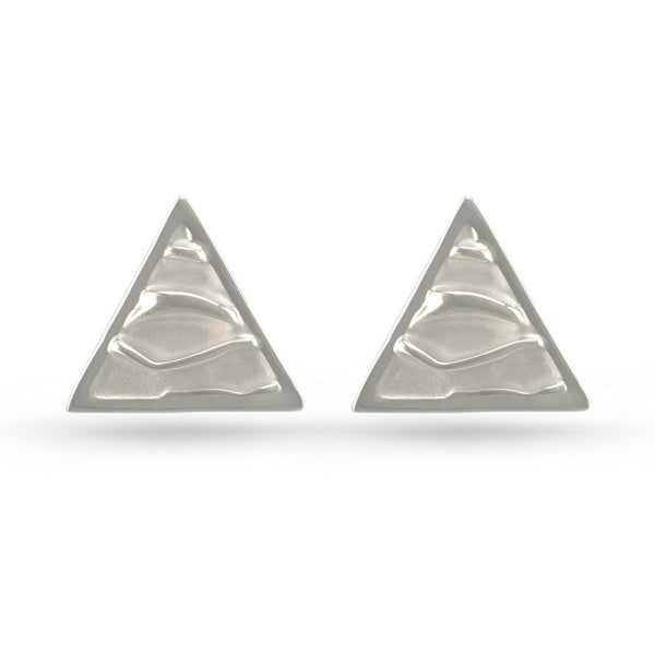 Triangle Wave Motif Stud Earrings