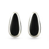 Black Resin Sterling Silver Stud Earrings