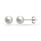 Silver Ball Stud Earrings 7mm