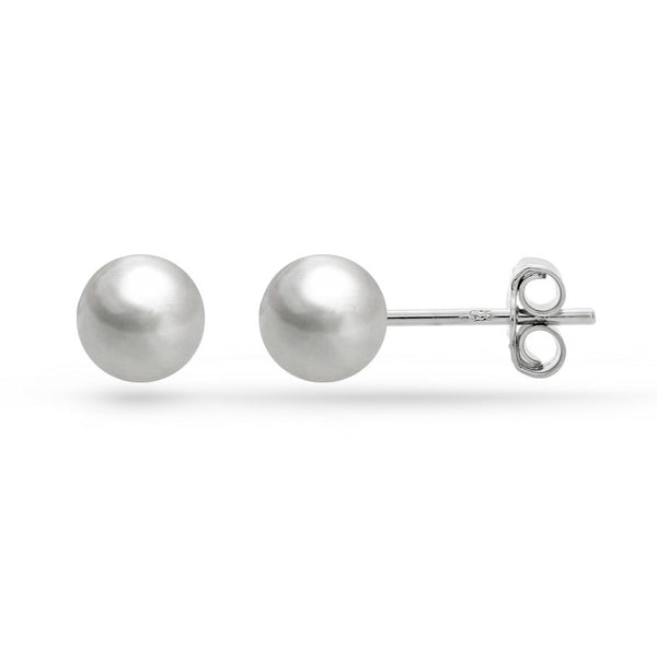 Silver Ball Stud Earrings 7mm
