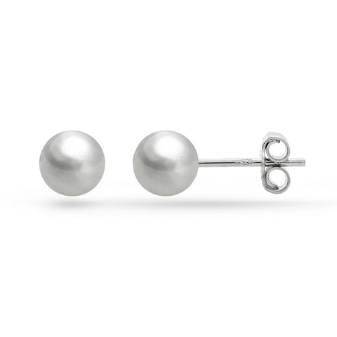 Silver Ball Stud Earrings (7mm)