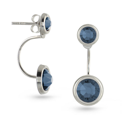Blue Zircon Swarovski Crystal Ear Jackets