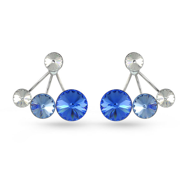 Shades Of Blue Swarovski Crystal Ear Jackets