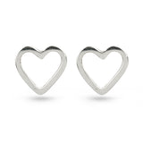 Sterling Silver Heart Shaped Stud Earrings