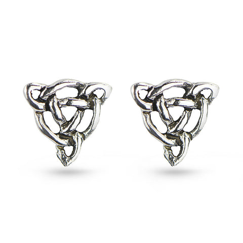 Silver Frame Heart Stud Earrings