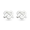 Love Knot Heart Sterling Silver Stud Earrings