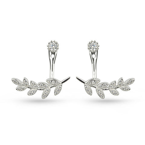 Swan Cubic Zirconia Stud Earrings