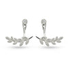 Cubic Zirconia Branch Pierced Sterling Silver Earring Jackets