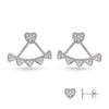 Cubic Zirconia Hearts Pierced Sterling Silver Earring Jackets