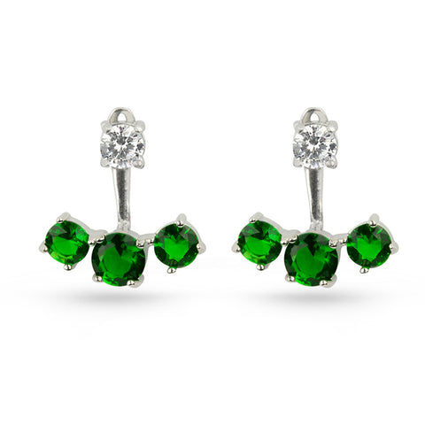 Emerald Green Oval Stud Earrings