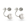 Pearl And Cubic Zirconia Silver Ball Earring Jackets