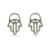 Hamsa Crystal Stud Earrings