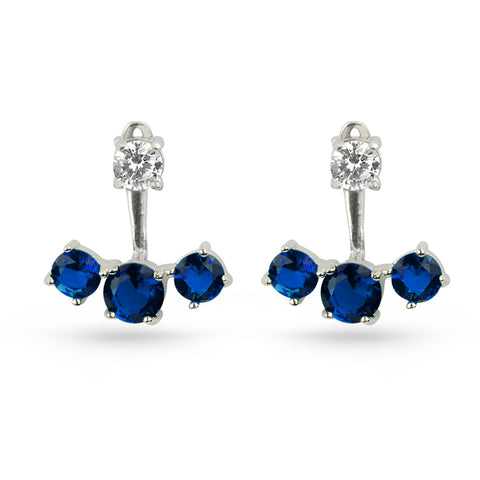 Capri Blue Swarovski Crystal Ear Jackets