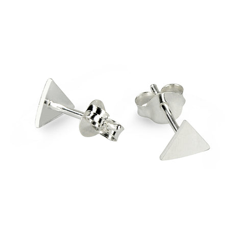Marcasite Red Resin Triangle Stud Earrings