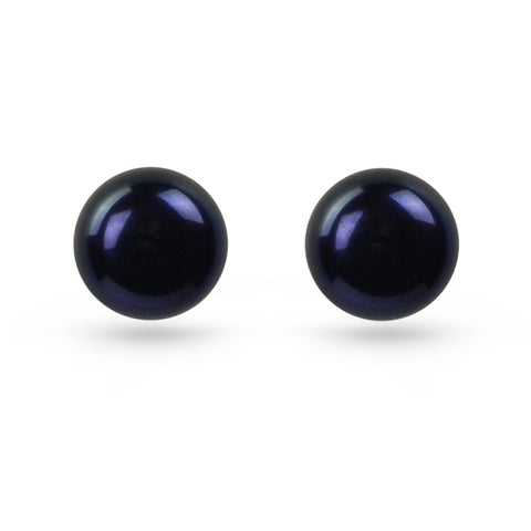 Black Pearl Stud Earrings (8mm)