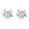 Star Sign Cancer Crab June July Cubic Zirconia Sterling Silver Stud Earrings