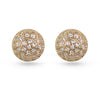 Silver Ball Rose Gold Plated White Cubic Zirconia Stud Earrings