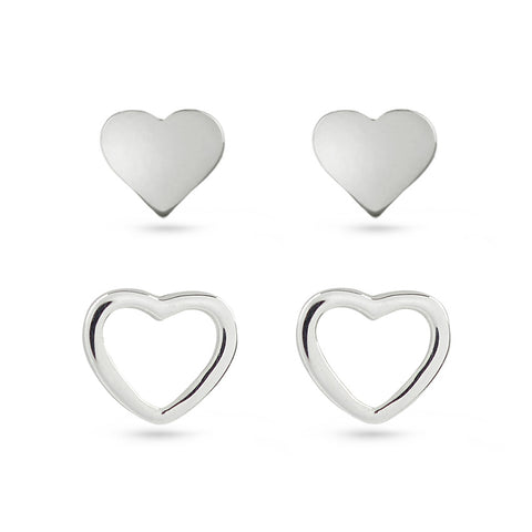 CZ Heart Secret Lock Stud Earrings