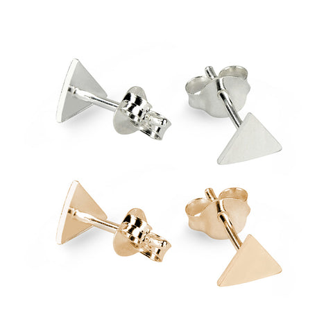 Cubic Zirconia Asymmetric Triangle Stud Earrings