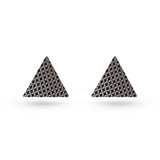Triangle Sterling Silver Checker Pattern Stud Earrings