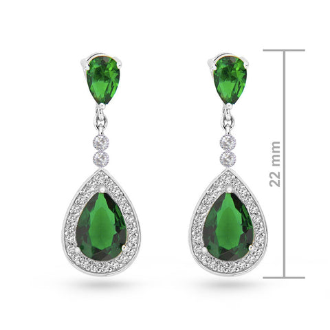 Emerald Green Oval Stud Earrings