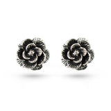 Oxidised Rose Sterling Silver Stud Earrings