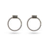Oxidised Sterling Silver Stud Earrings Rope Circle 