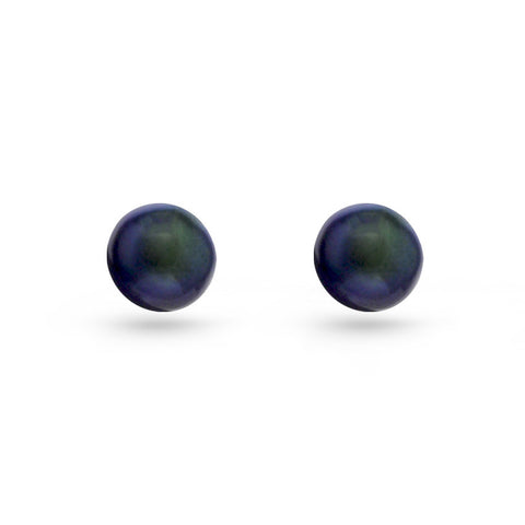 Black Pearl Stud Earrings (6mm)