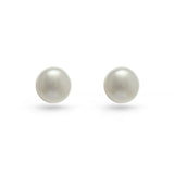 White Pearl Stud Earrings Small