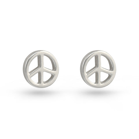 Peace Symbol Stud Earrings