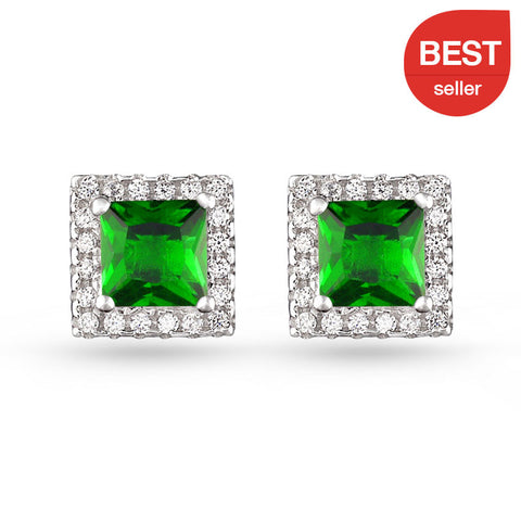 Emerald Green Cubic Zirconia Pear Drop Earrings