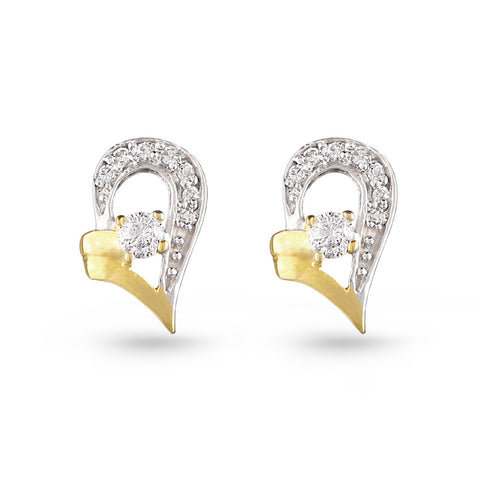 Glossy Silver Triangle Stud Earrings
