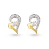 Gold Silver Cubic Zirconia Heart Stud Earrings