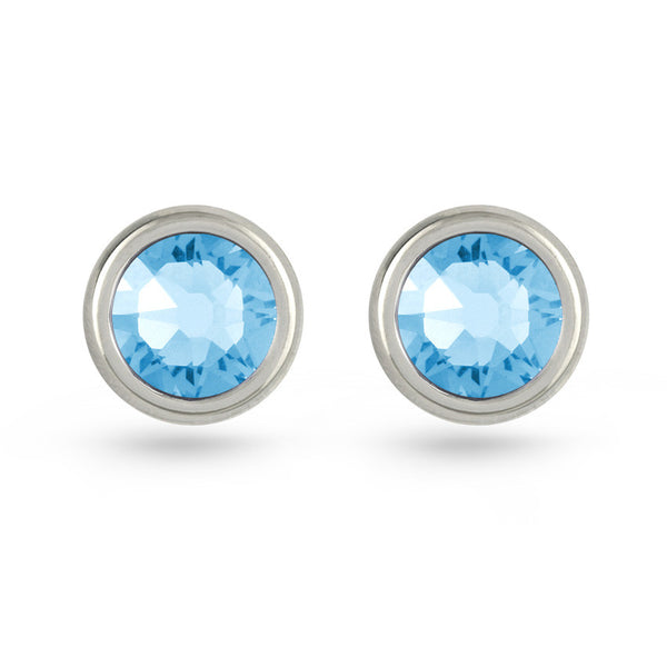 Aquamarine Swarovski Crystal Stud Earrings