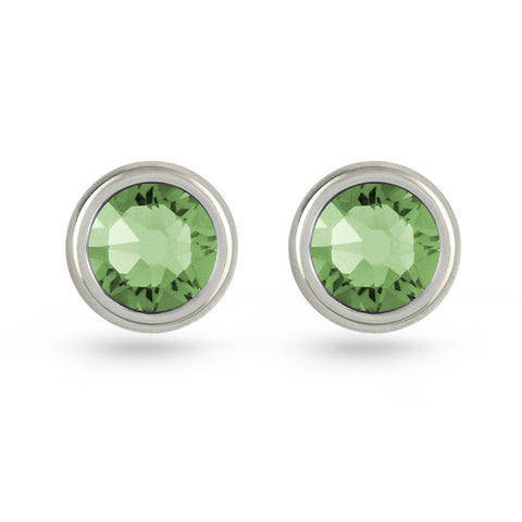 Green Oval Stud Earrings