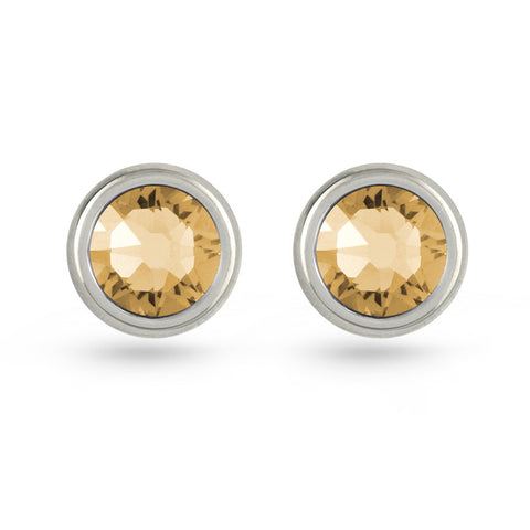 Light Colorado Topaz Swarovski Crystal Stud Earrings