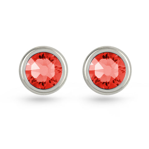 Ruby Red Cubic Zirconia Pear Drop Earrings