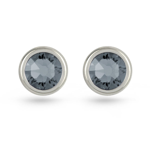 Silver Night Swarovski Crystal Stud Earrings